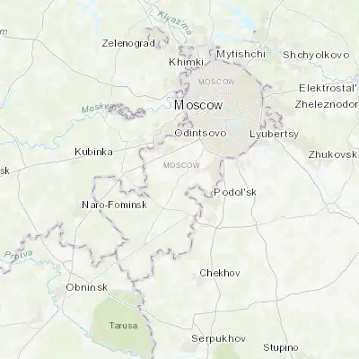 Map showing location of Vatutinki (55.496500, 37.329880)