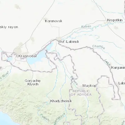 Map showing location of Velikovechnoye (44.934020, 39.754990)