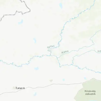 Map showing location of Vengerovo (55.684850, 76.747070)