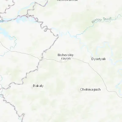 Map showing location of Verkhneyarkeyevo (55.450460, 54.314550)