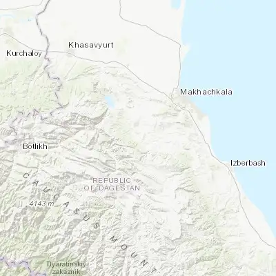 Map showing location of Verkhneye Kazanishche (42.735470, 47.137800)