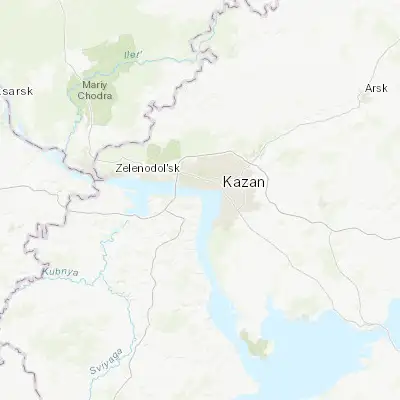 Map showing location of Verkhniy Uslon (55.770100, 48.982300)
