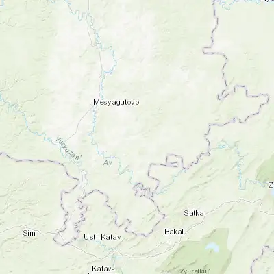 Map showing location of Verkhniye Kigi (55.408330, 58.604440)