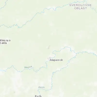 Map showing location of Verkhnyaya Sinyachikha (57.976040, 61.667330)