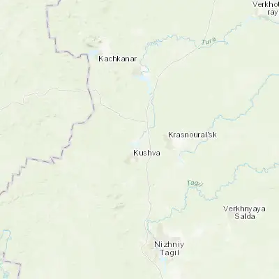 Map showing location of Verkhnyaya Tura (58.360830, 59.806670)