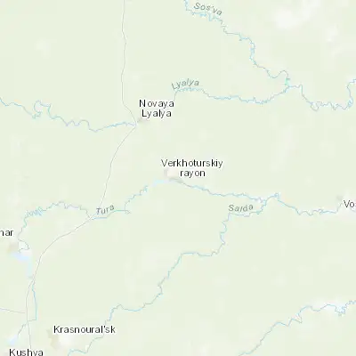 Map showing location of Verkhotur’ye (58.862710, 60.805360)