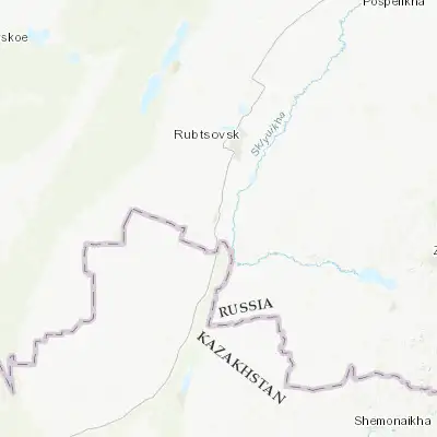 Map showing location of Veseloyarsk (51.287370, 81.107030)