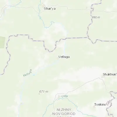 Map showing location of Vetluga (57.855740, 45.781020)