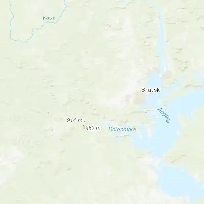 Map showing location of Vikhorevka (56.121280, 101.177670)