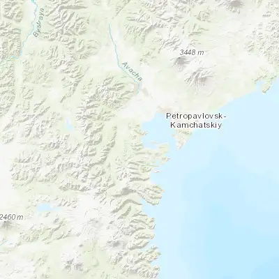 Map showing location of Vilyuchinsk (52.931100, 158.404690)
