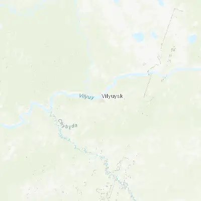 Map showing location of Vilyuysk (63.746830, 121.633390)