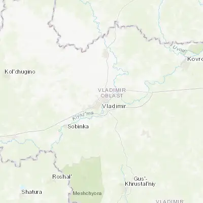 Map showing location of Vladimir (56.136550, 40.396580)