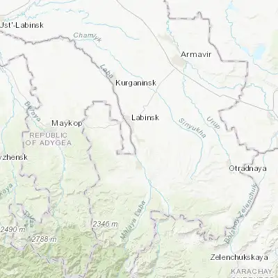 Map showing location of Vladimirskaya (44.545500, 40.793300)