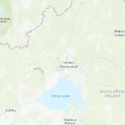 Map showing location of Volkhovskiy (58.580000, 31.316410)