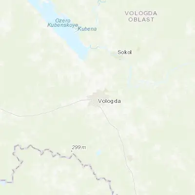 Map showing location of Vologda (59.223900, 39.883980)