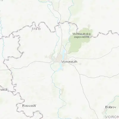Map showing location of Voronezh (51.672040, 39.184300)