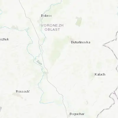 Map showing location of Vorontsovka (50.613200, 40.354900)