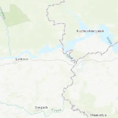 Map showing location of Vorotynets (56.060280, 45.863300)