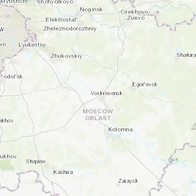Map showing location of Voskresensk (55.317330, 38.652640)