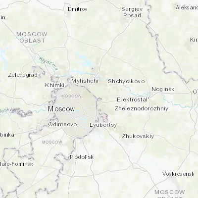 Map showing location of Vostochnyy (55.816670, 37.866670)