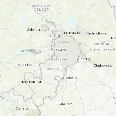 Map showing location of Vostryakovo (55.666670, 37.450000)