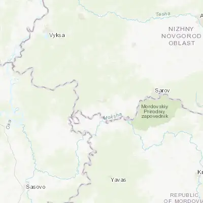 Map showing location of Voznesenskoye (54.890000, 42.756940)