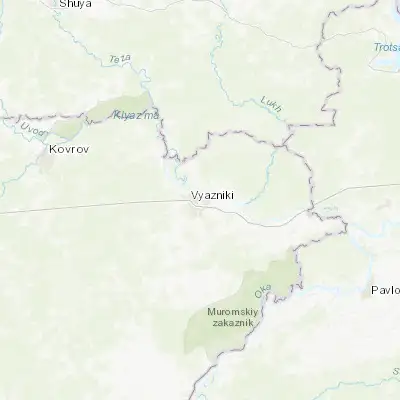 Map showing location of Vyazniki (56.240570, 42.155630)
