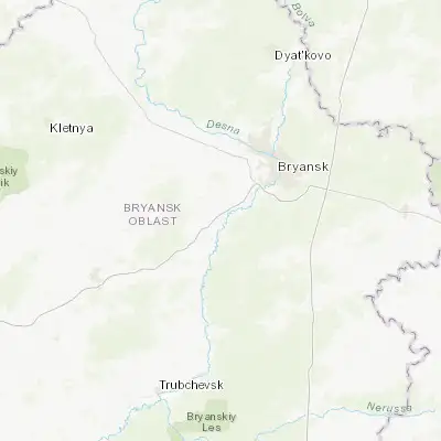 Map showing location of Vygonichi (53.098550, 34.067280)