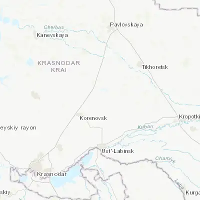 Map showing location of Vyselki (45.581280, 39.664090)