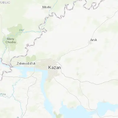 Map showing location of Vysokaya Gora (55.912780, 49.301670)