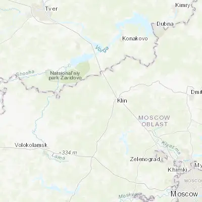 Map showing location of Vysokovsk (56.316670, 36.550000)
