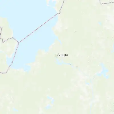 Map showing location of Vytegra (61.006360, 36.448110)