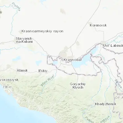 Map showing location of Yablonovskiy (44.989010, 38.943240)