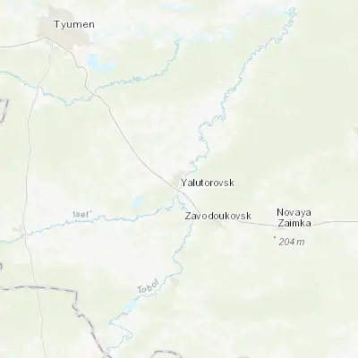 Map showing location of Yalutorovsk (56.653580, 66.300570)