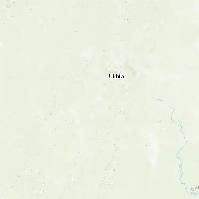 Map showing location of Yarega (63.435430, 53.576500)