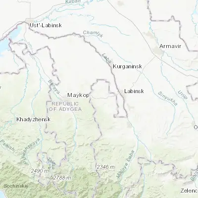 Map showing location of Yaroslavskaya (44.610560, 40.464170)