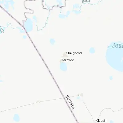 Map showing location of Yarovoye (52.927300, 78.580000)
