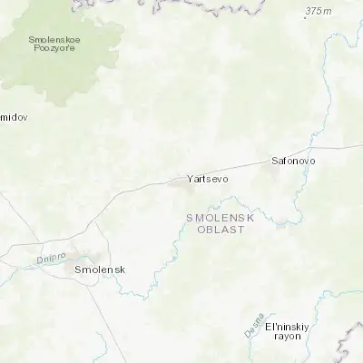 Map showing location of Yartsevo (55.066670, 32.696390)
