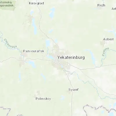 Map showing location of Yekaterinburg (56.851900, 60.612200)