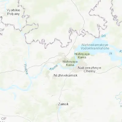 Map showing location of Yelabuga (55.761270, 52.064930)