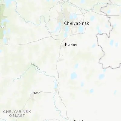 Map showing location of Yemanzhelinsk (54.754720, 61.320830)