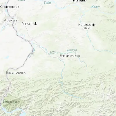 Map showing location of Yermakovskoye (53.275450, 92.400210)