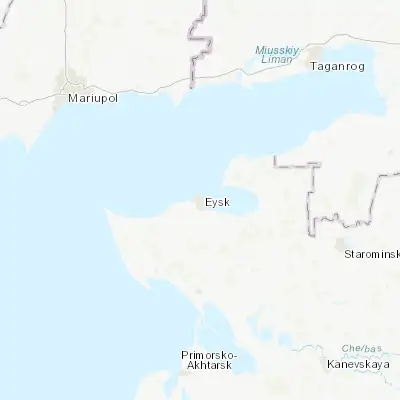 Map showing location of Yeysk (46.705500, 38.273900)