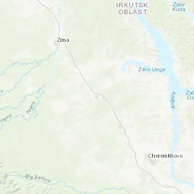 Map showing location of Zalari (53.558400, 102.506500)