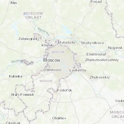 Map showing location of Zamoskvorech’ye (55.733330, 37.633330)