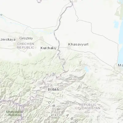 Map showing location of Zandak (43.057100, 46.455660)