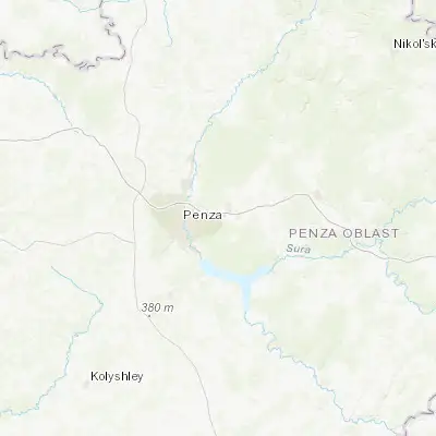 Map showing location of Zarechnyy (53.203560, 45.192270)