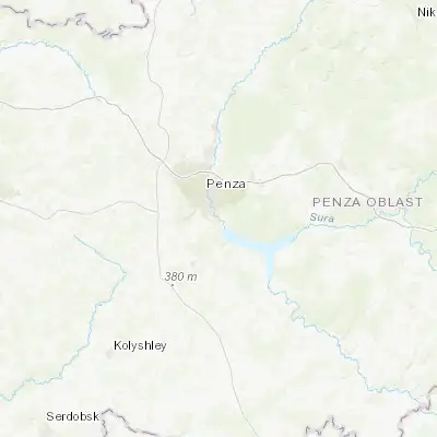Map showing location of Zasechnoye (53.109200, 45.079360)