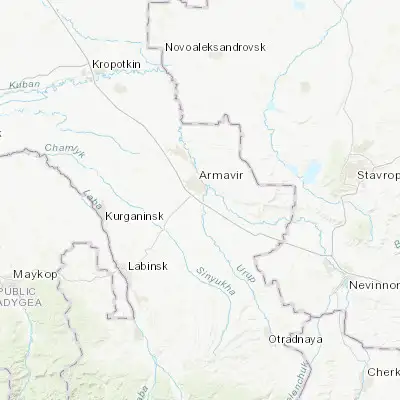Map showing location of Zavetnyy (44.931600, 41.137300)