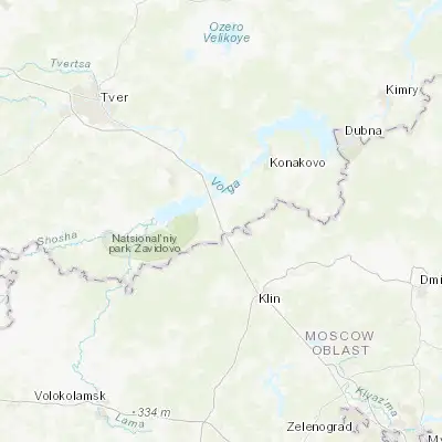 Map showing location of Zavidovo (56.533330, 36.533330)